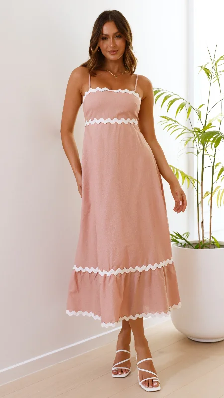 Brodey Midi Dress - Blush / White