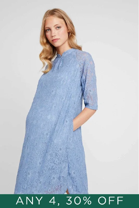 Curtis Maternity Dress Pigeon Blue