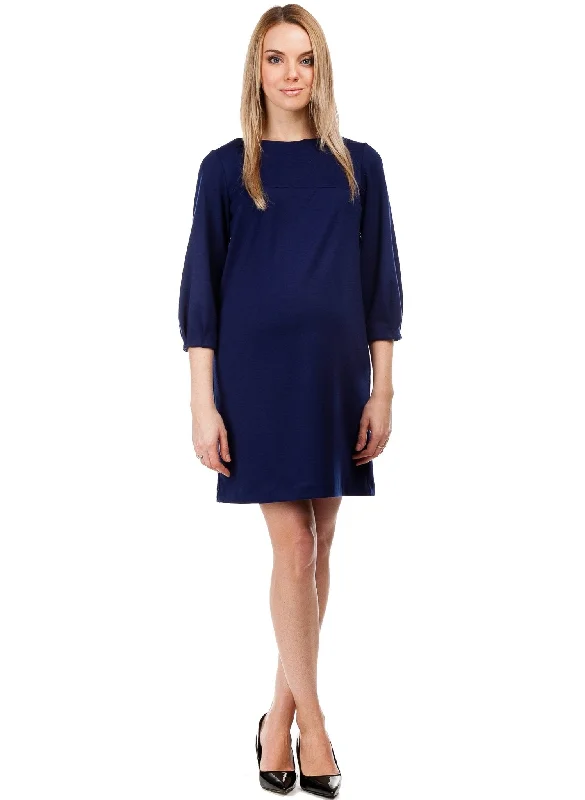 Gaia Maternity & Nursing Dress - Medieval Blue