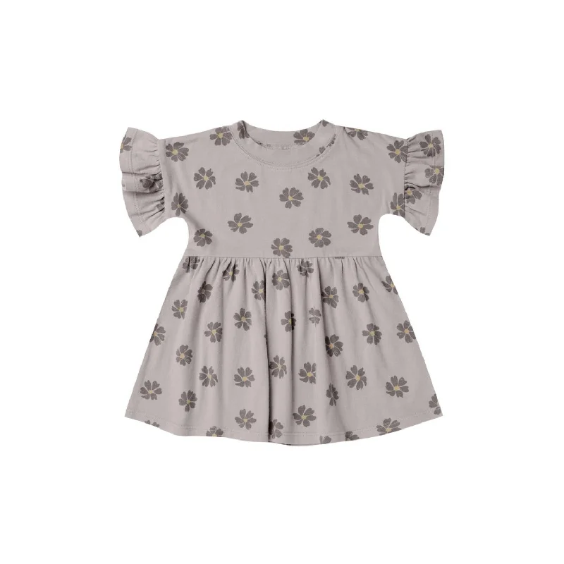 Girl's Babydoll Dress In Cloud Daisies