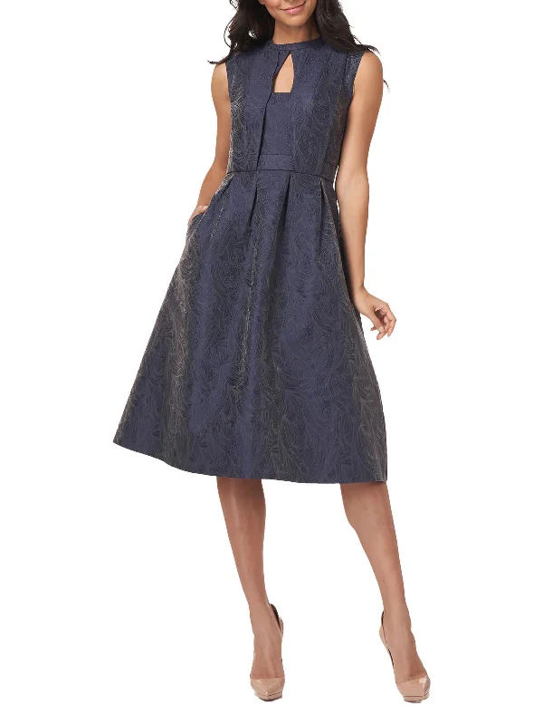 Lela Womens Cut-Out Midi Cocktail and Party Dress