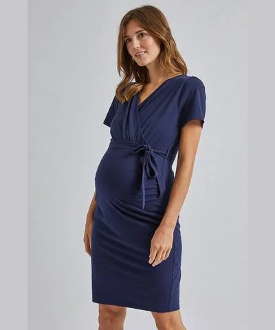 Navy Maternity Dress