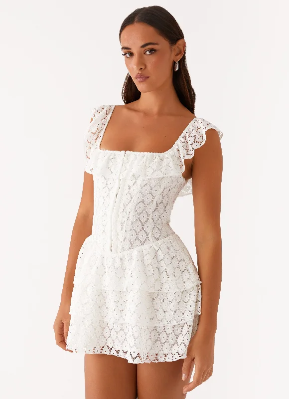 Paradise Dreams Corset Mini Dress - White