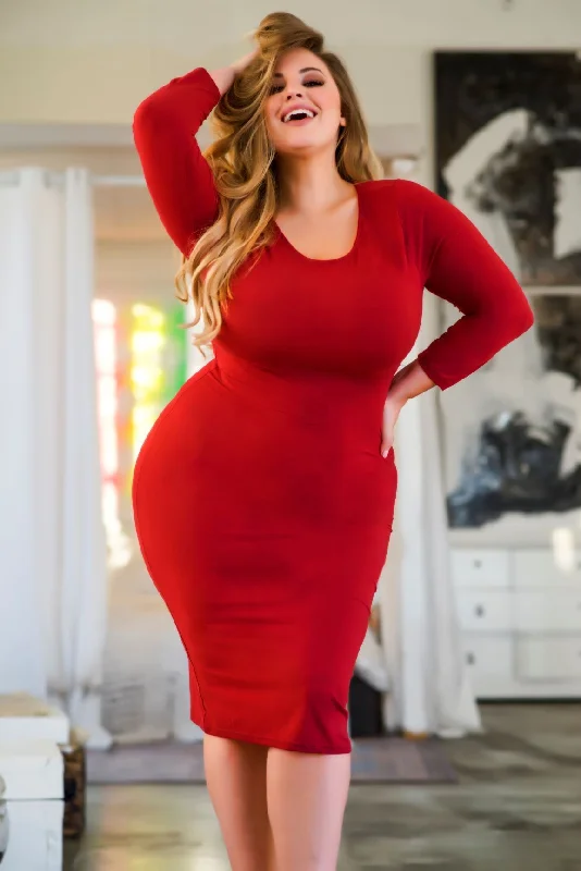 Plus Size Day or Night Bodycon Midi Dress