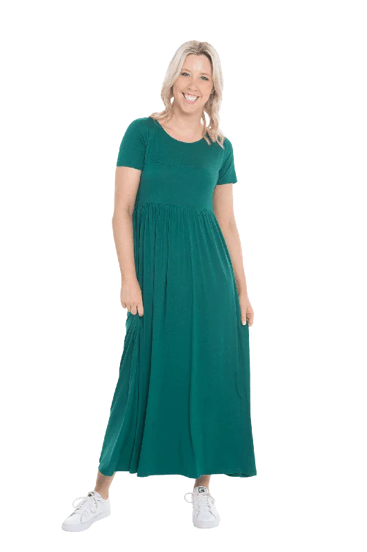 RILEY BREASTFEEDING MAXI DRESS GREEN - FINAL SALE