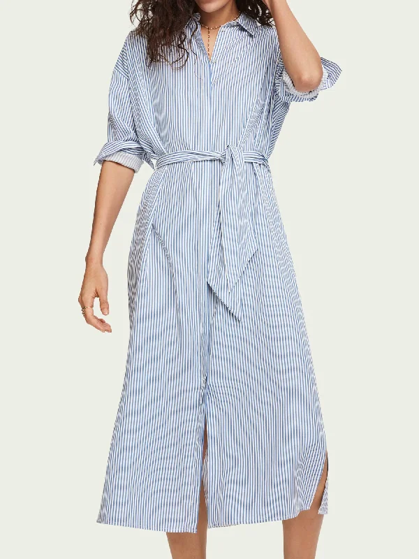 Scotch & Soda Striped Seersucker Shirt Dress