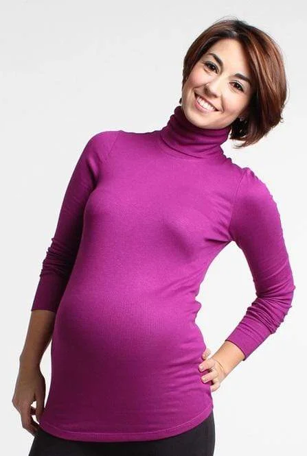 Emma Maternity Turtle Neck Tee Purple