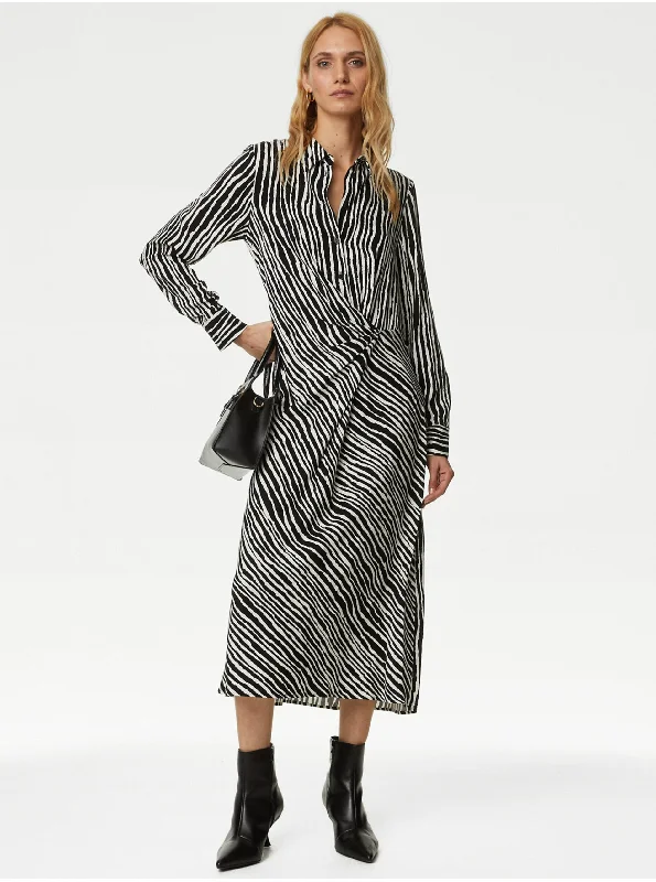 Striped Midaxi Shirt Dress