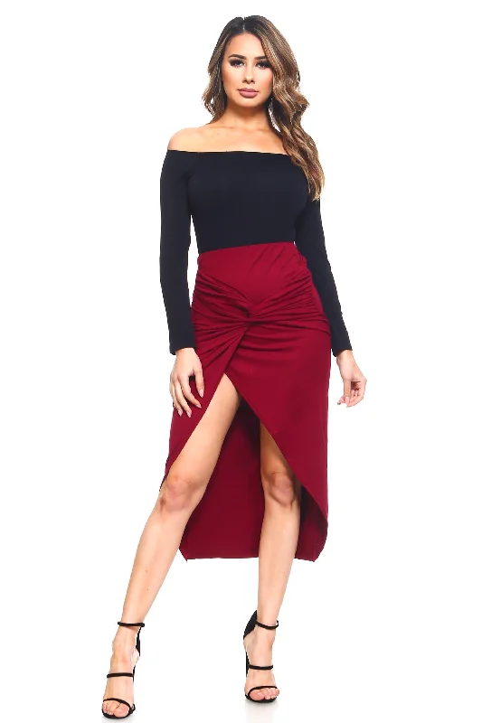 Why Knot Tulip Hem Bodycon Skirt