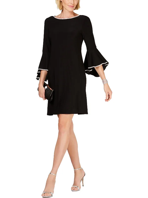 Womens Embellished Bell Sleeves Party Dress