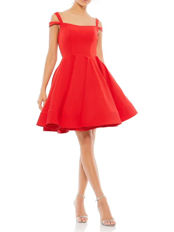 Womens Flare Mini Cocktail and Party Dress