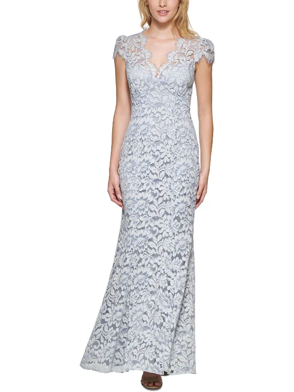 Womens Lace Long Evening Dress