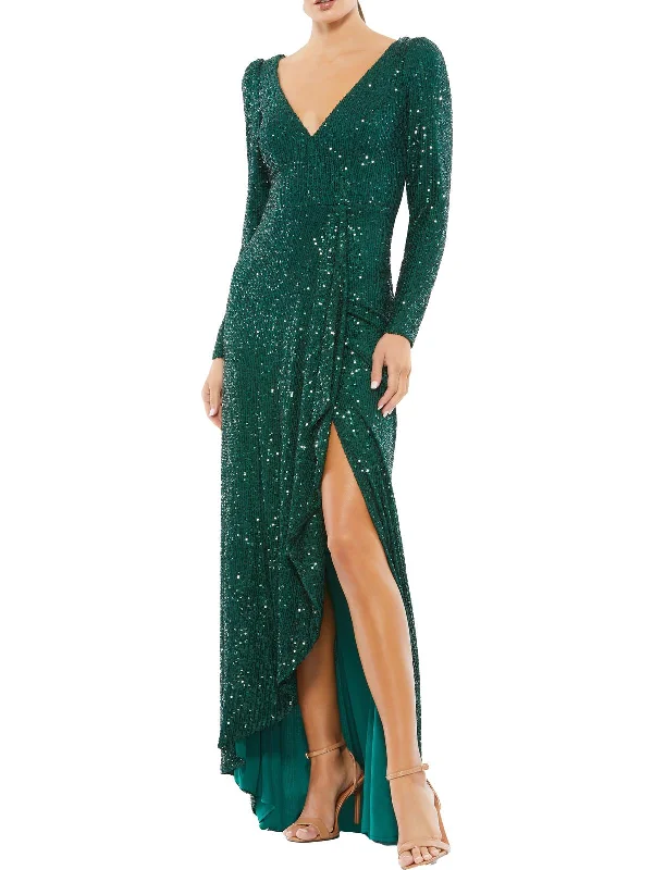 Womens Sequined Long Evening Dress