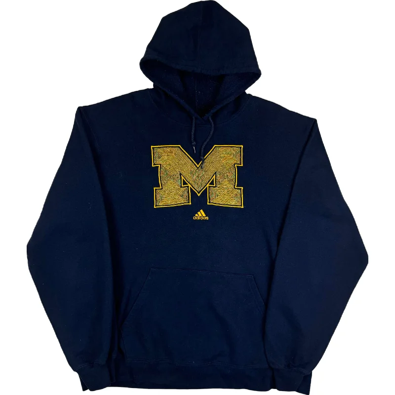 Adidas Michigan Wolverines Embroidered Hooded Sweatshirt Navy