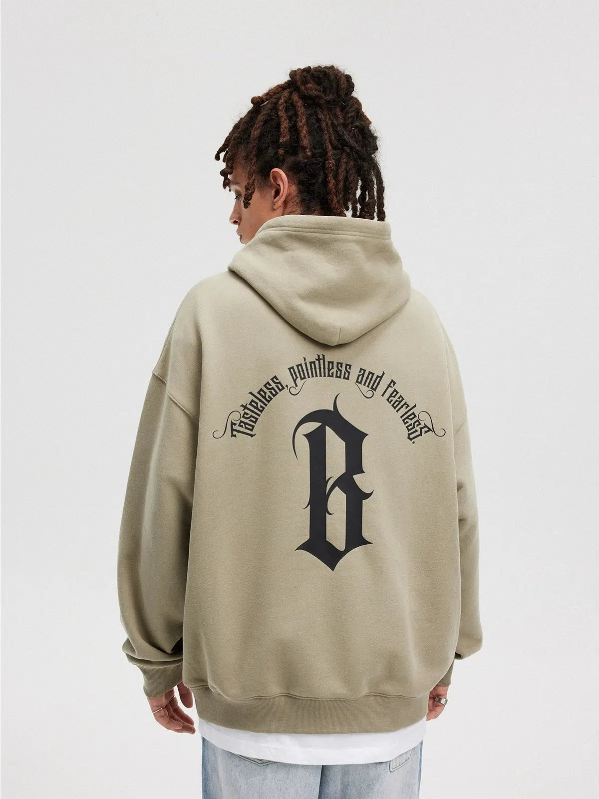 Arc Gothic Letter Logo Plush Hooded Sweatshirt