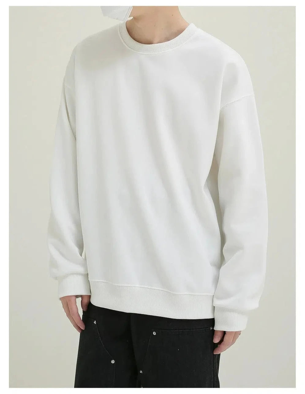Basic Solid Color Pullover Sweatshirt