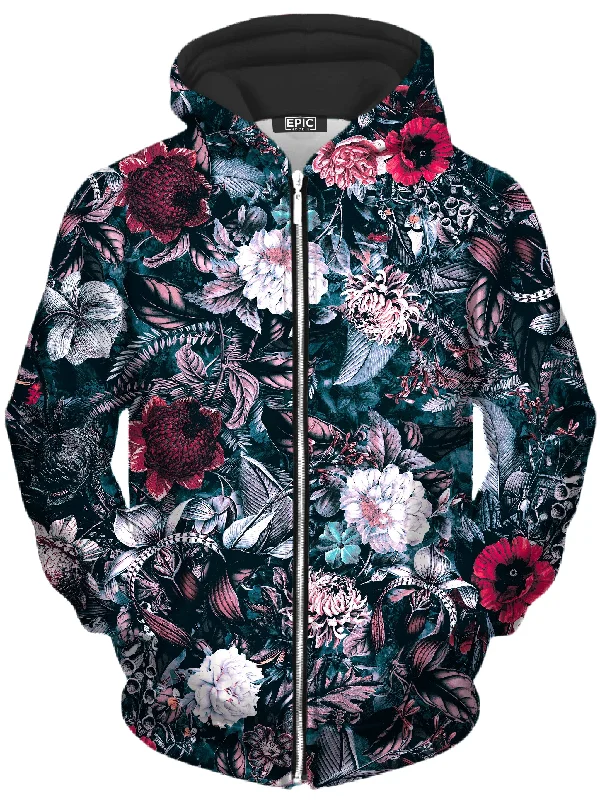 Blue Garden Unisex Zip-Up Hoodie