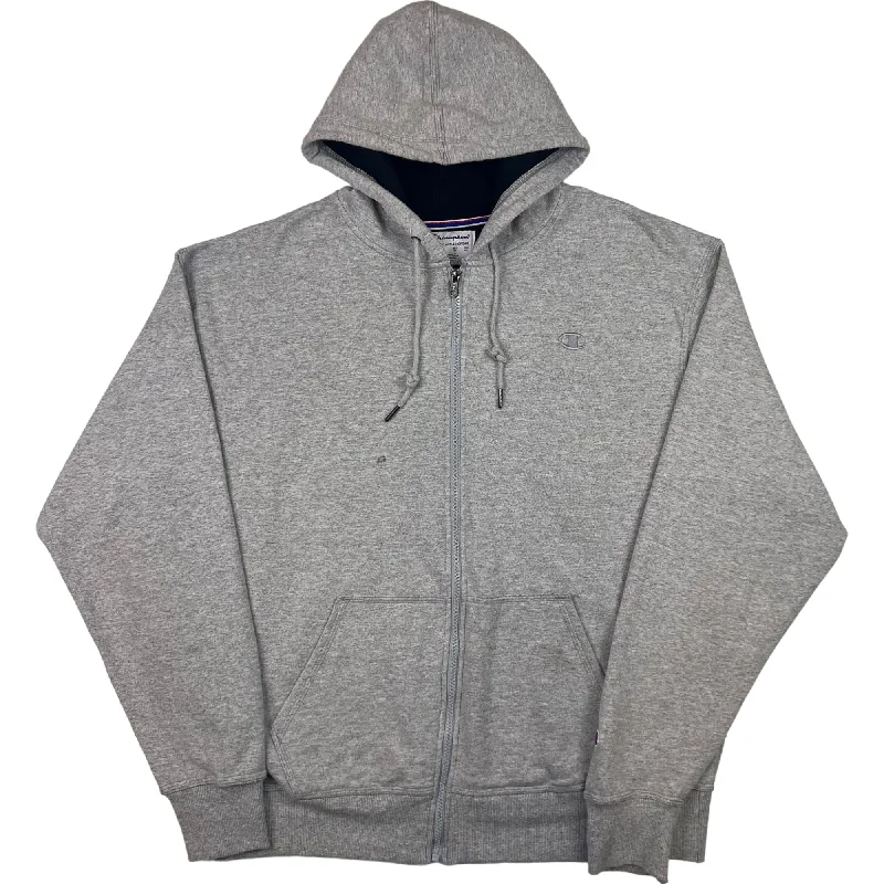Champion Zip-Up Hooded Sweatshirt Grey