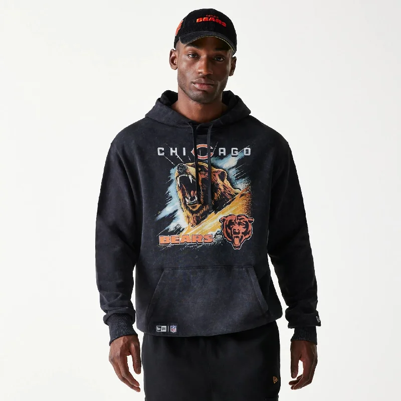 Chicago Bears NFL Games Premium Apparel Black Oversized Pullover Hoodie