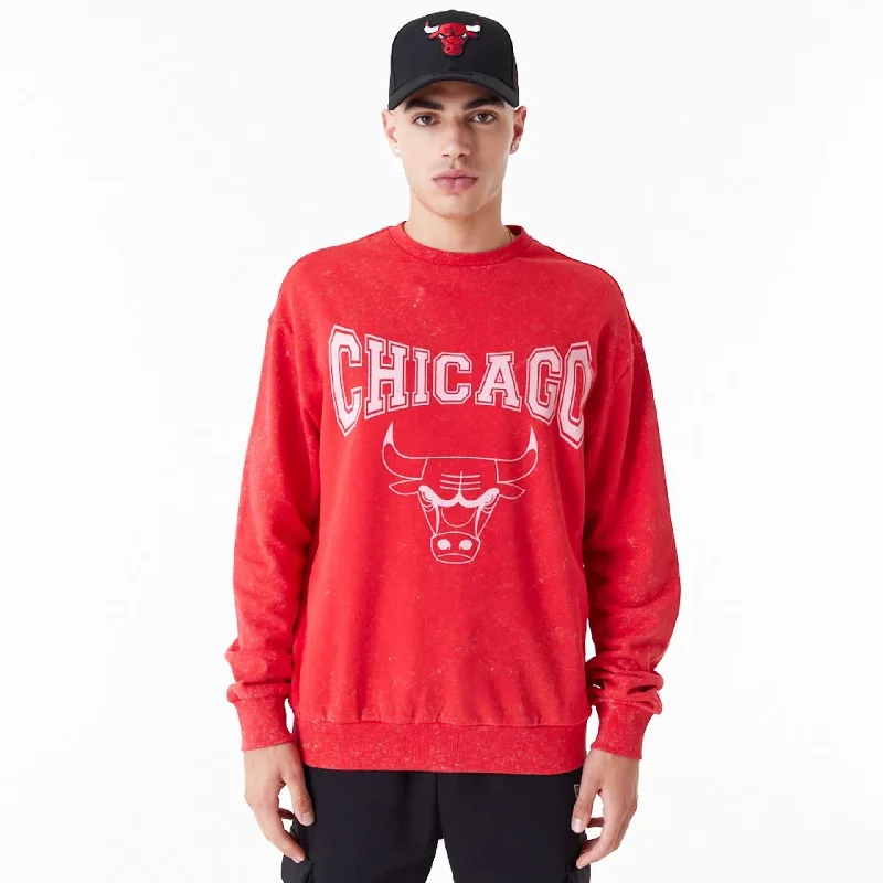 Chicago Bulls NBA Washed Red Crew Neck Sweatshirt