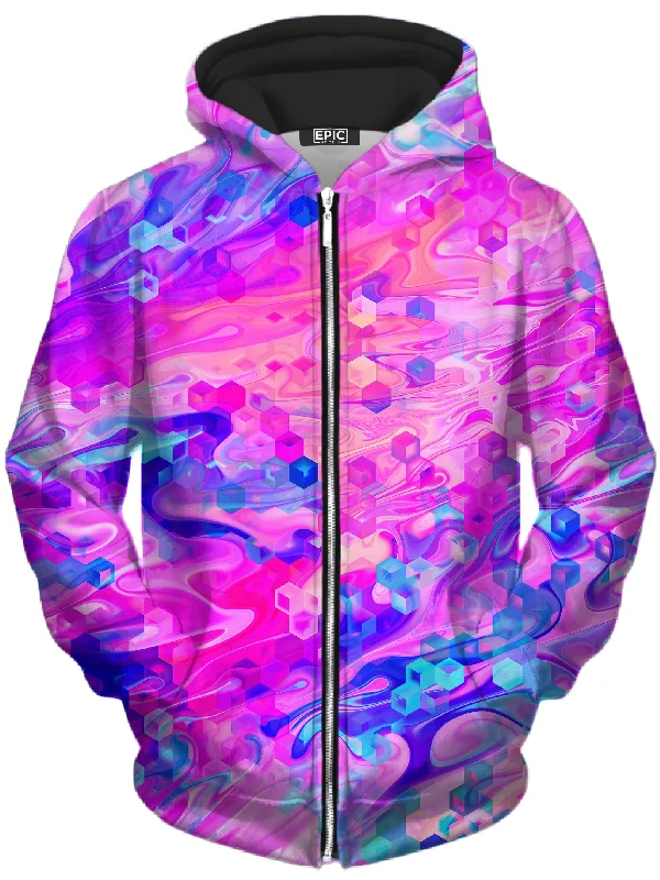 Cotton Candy Wash Unisex Zip-Up Hoodie