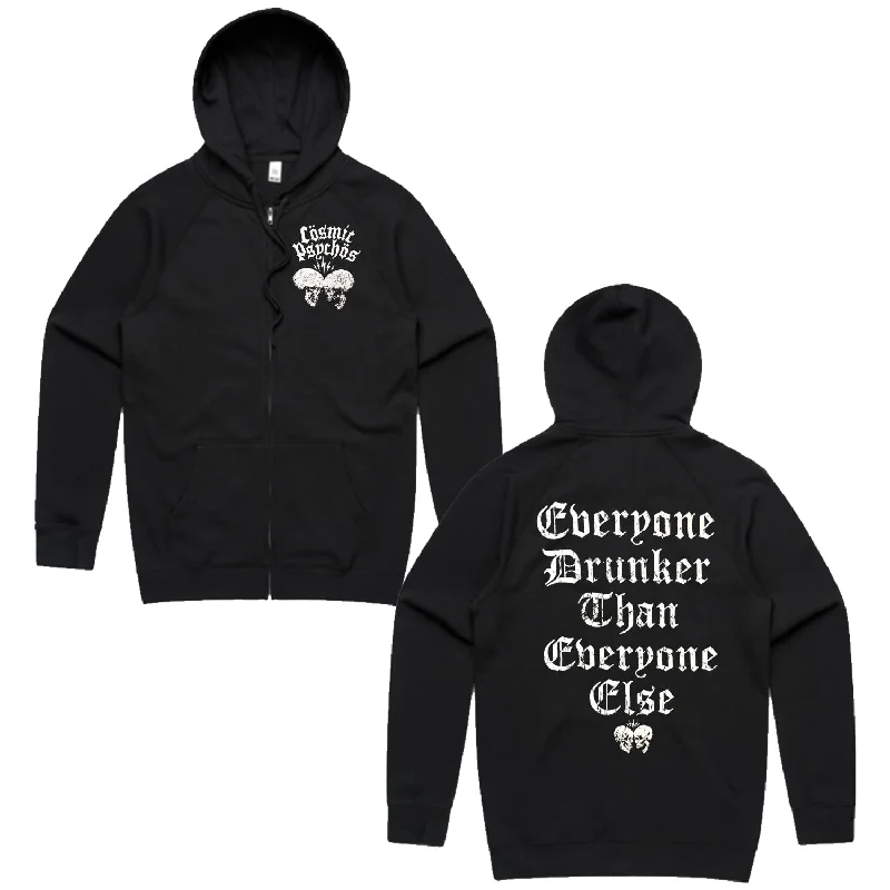 Everyone Drunker Zip Up Hoodie (Black)