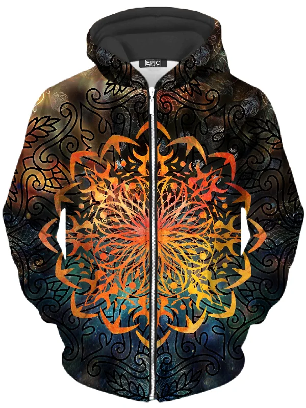 Fire Ornament Unisex Zip-Up Hoodie