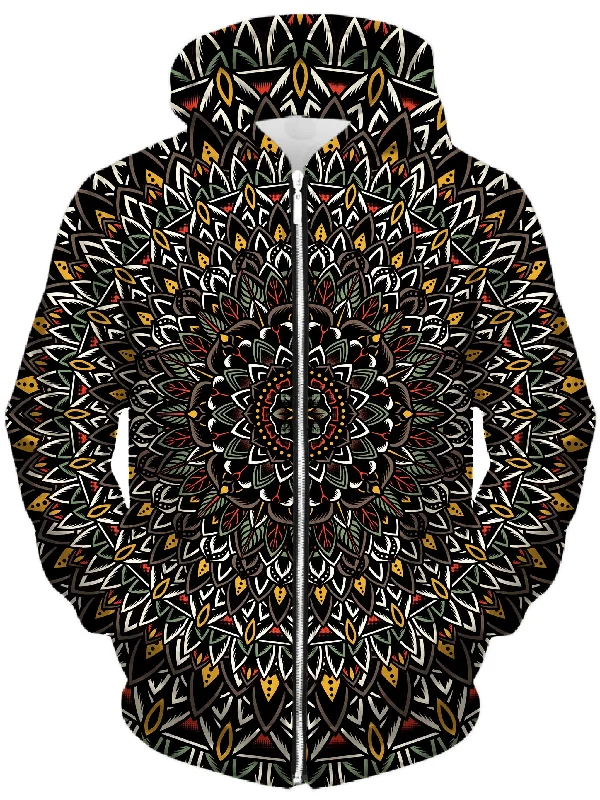 Flower Mandala Unisex Zip-Up Hoodie