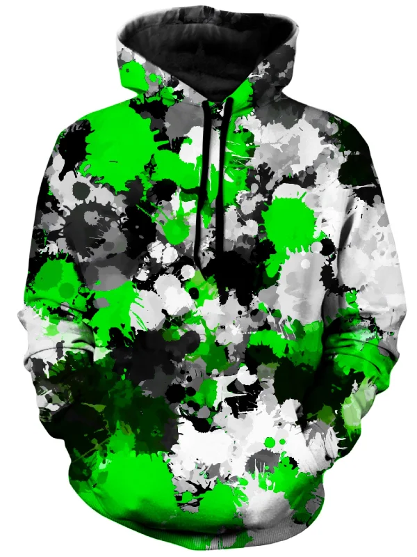 Green and Grey Paint Splatter Unisex Hoodie