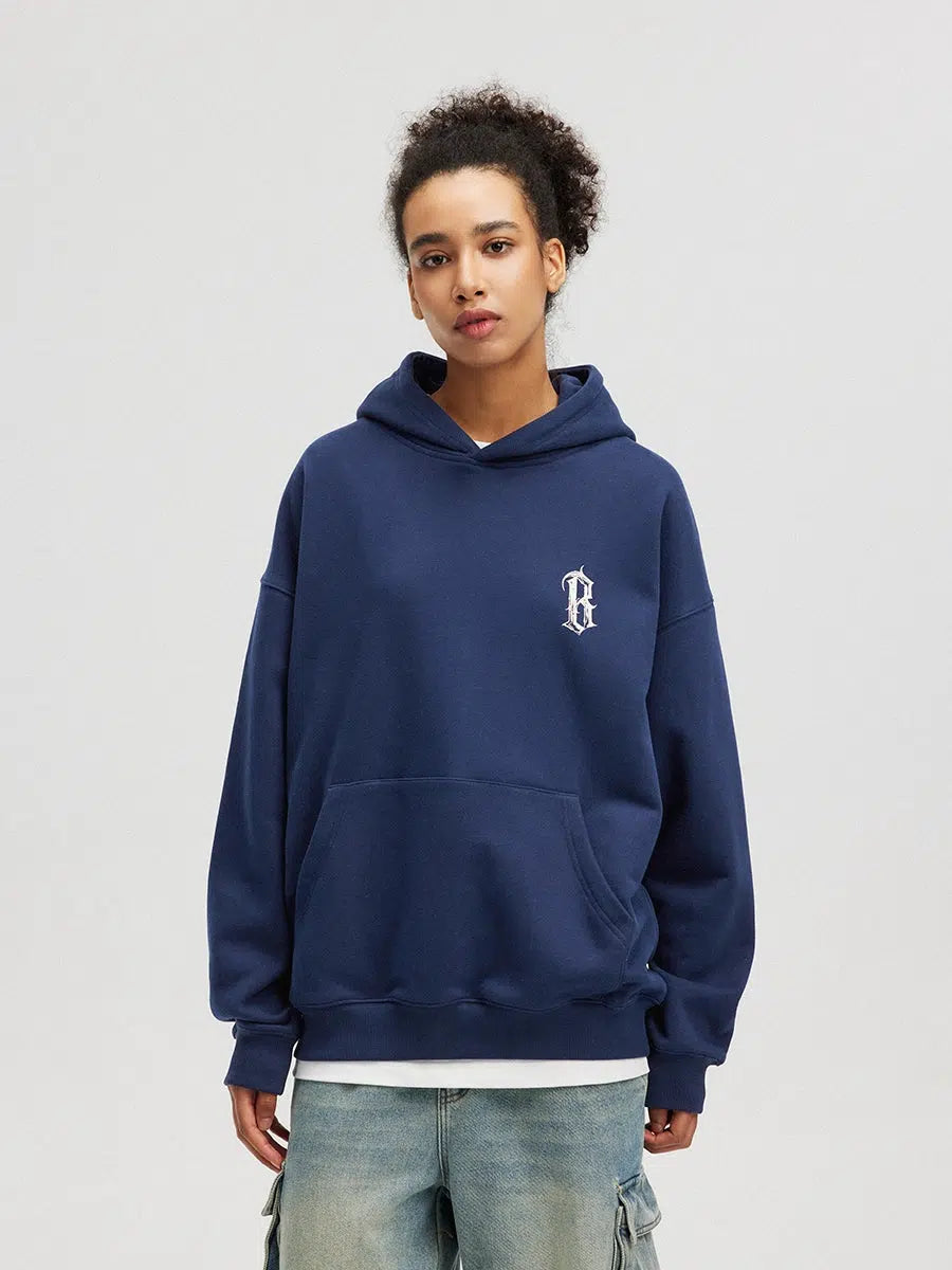 Hand Painted Logo Print Hooded Sweatshirt