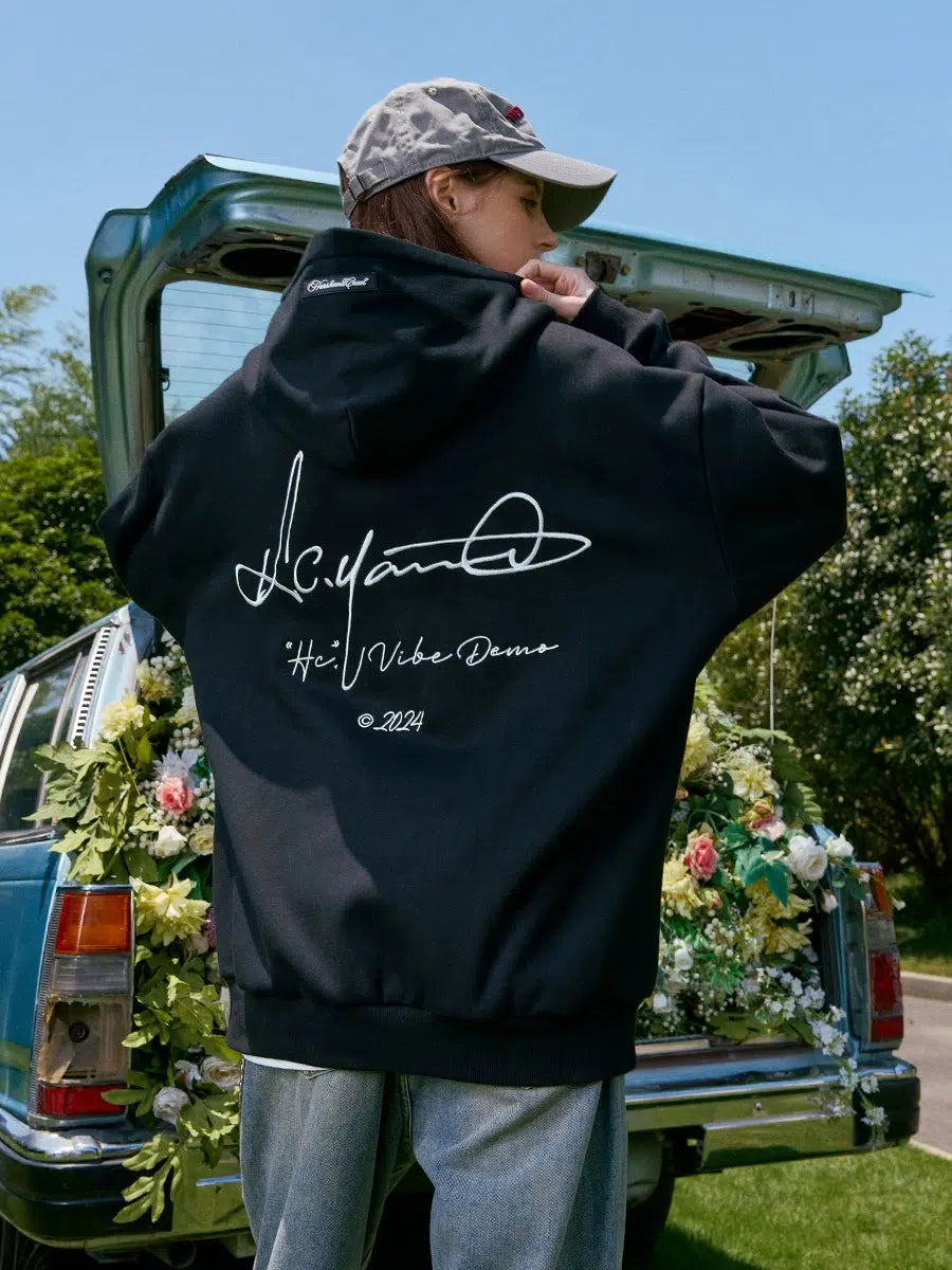 Handwriting Font Typography Embroidery Sweatshirt