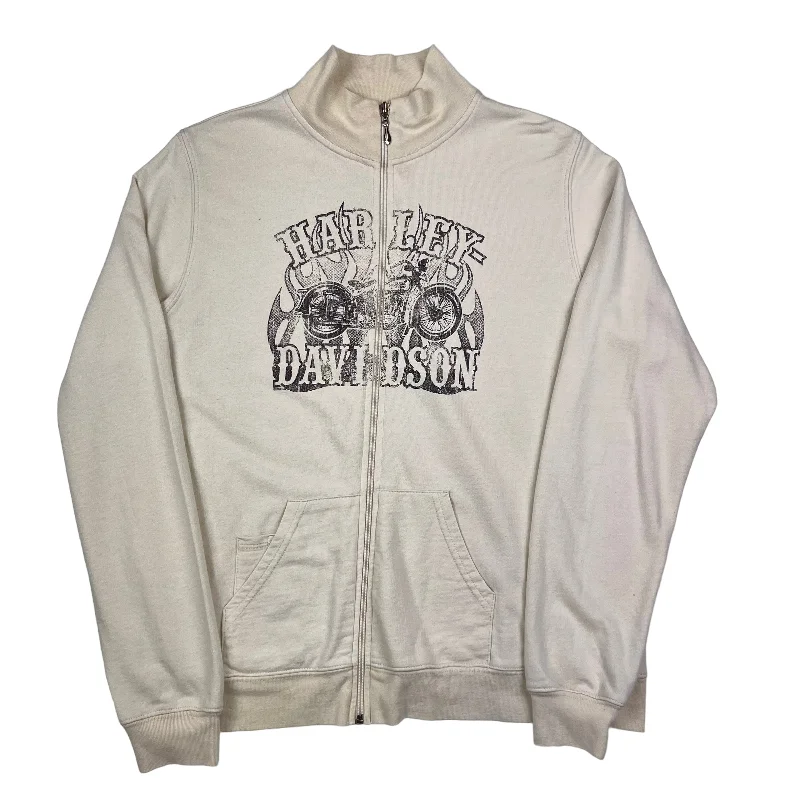 Harley Davidson Cream Zip Up Sweatshirt