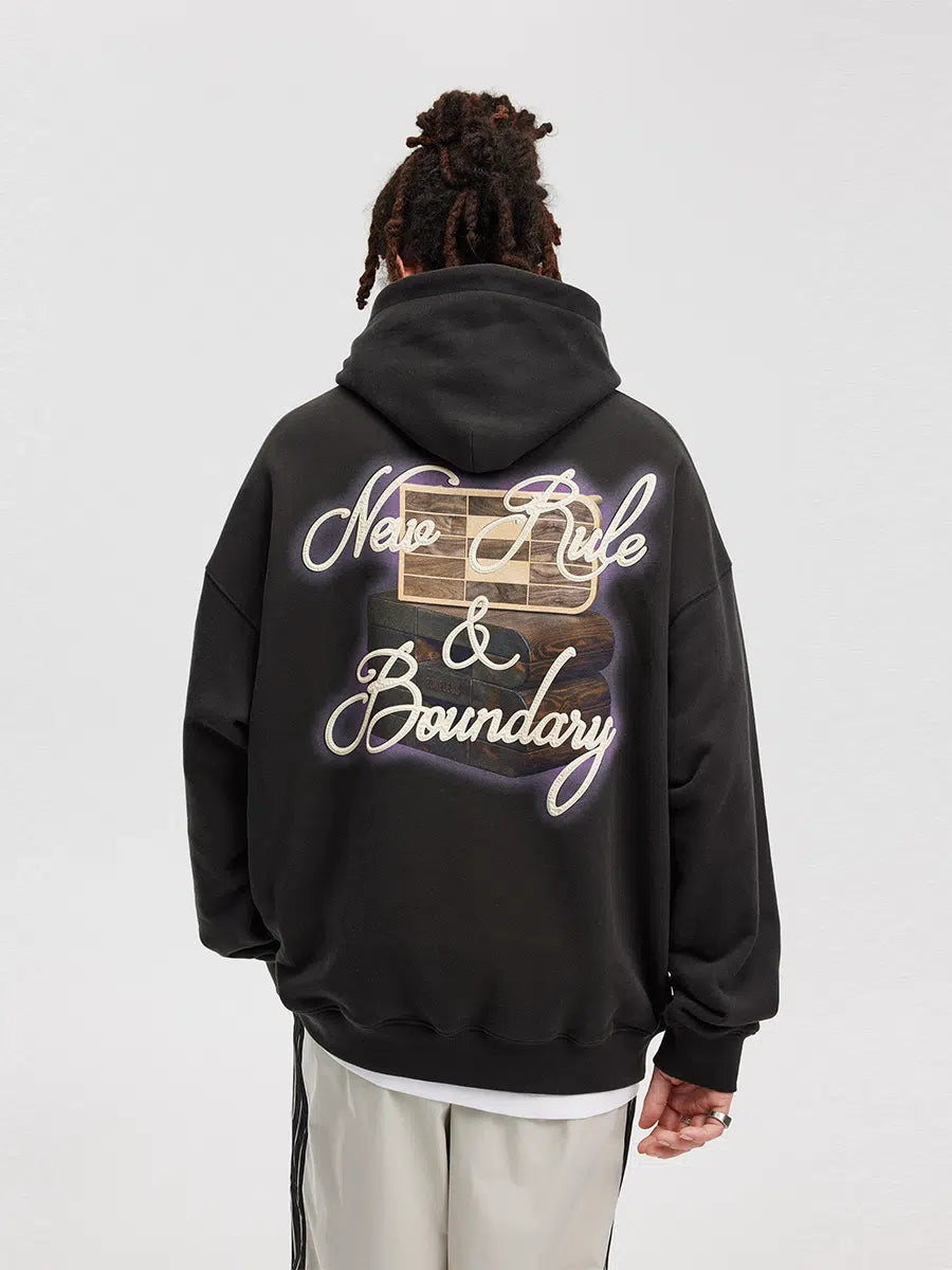 Heavy Hooded Sweatshirt Loose High Street Pattern