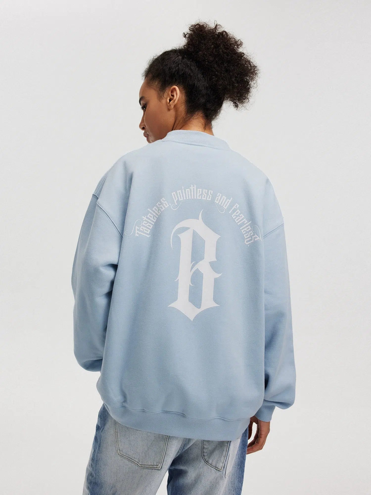 Heavyweight Boneless Arc Logo Round Neck Long Sleeve Sweater