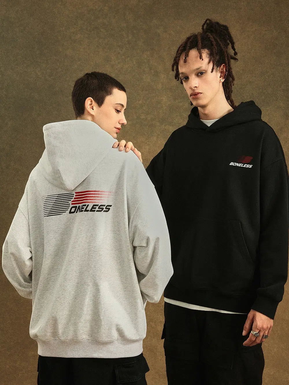 Hooded Sweatshirt Gradient Letter Print High Street Fashion
