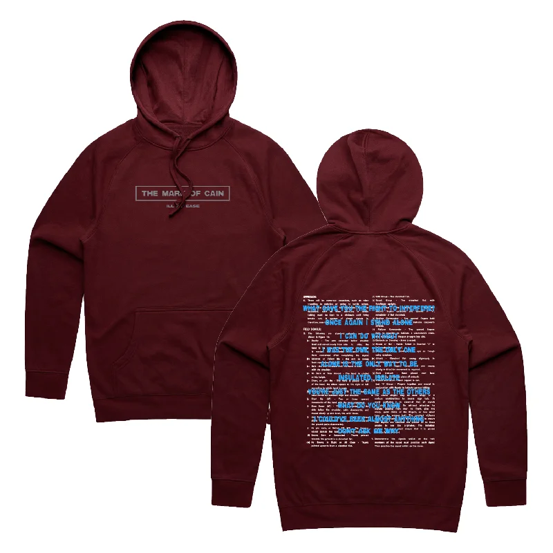 Ill At Ease Hoodie (Burgundy)