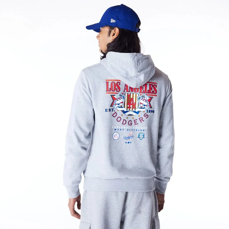 LA Dodgers MLB Badge Graphic Grey Pullover Hoodie