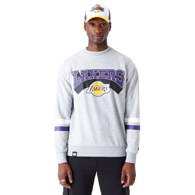 LA Lakers NBA Arch Grey Crew Neck Sweatshirt