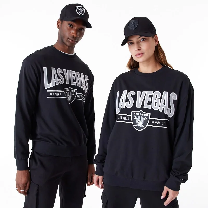 Las Vegas Raiders NFL Wordmark Black Crew Neck Sweatshirt