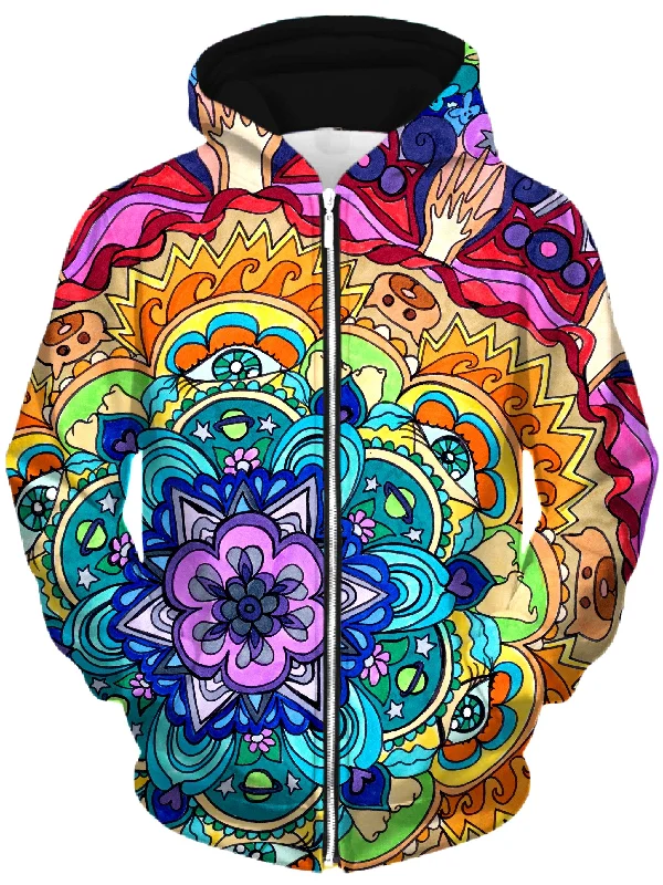 Microcosm Mandala Unisex Zip-Up Hoodie