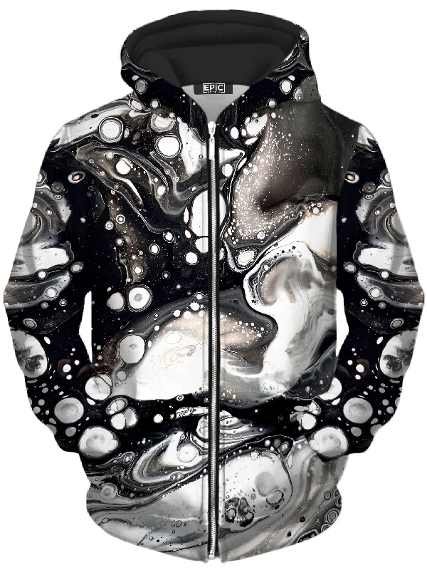 Monochrome Melt Unisex Zip-Up Hoodie