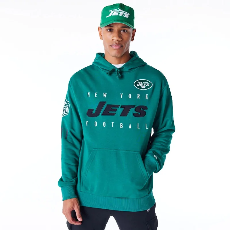 New York Jets NFL Patch Green Oversized Pullover Hoodie
