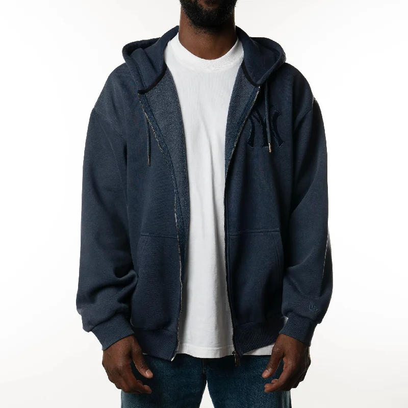 New York Yankees New Era Australia Dark Blue Oversized Full Zip Hoodie