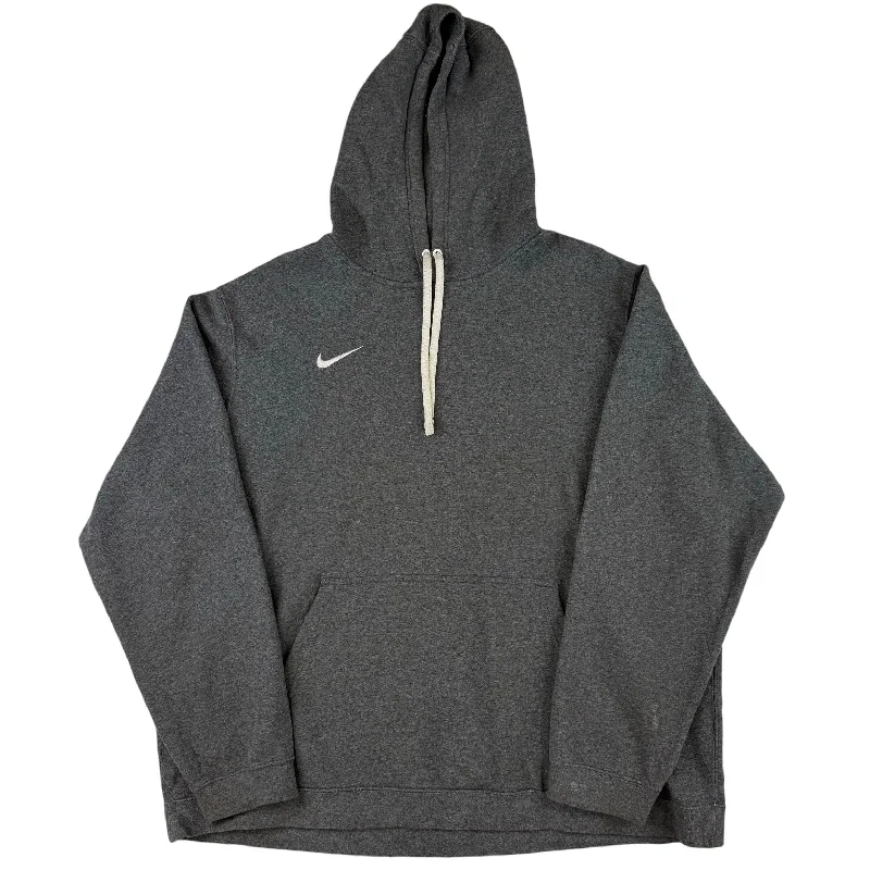 Nike Swoosh Embroidered Pullover Hooded Sweatshirt Grey