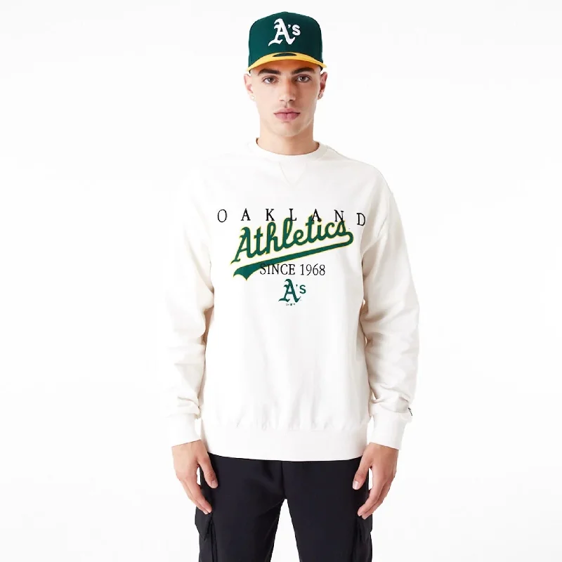 Oakland Athletics MLB Lifestyle Off White Crew Neck Sweatshirt