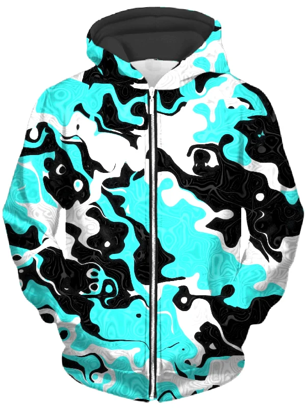 Oil Spill Rave Camo Unisex Zip-Up Hoodie
