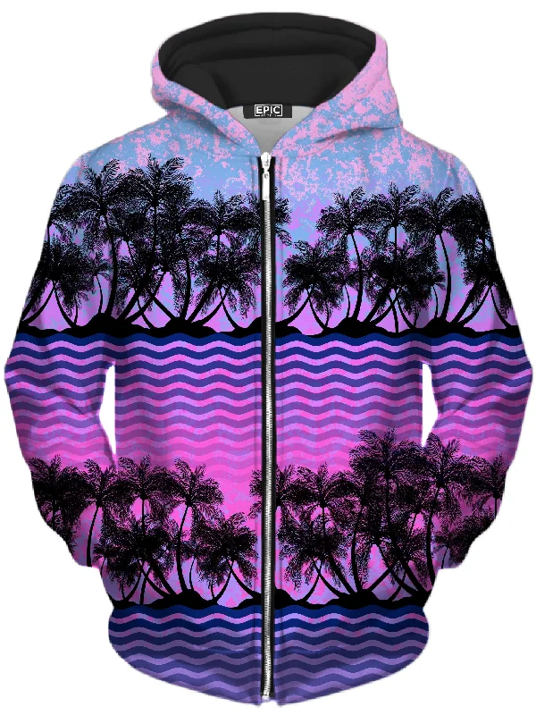 Paradise Palm Trees Unisex Zip-Up Hoodie