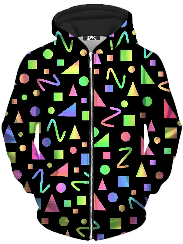 Party Geometric Unisex Zip-Up Hoodie