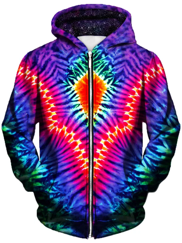 Pointed V Unisex Zip-Up Hoodie