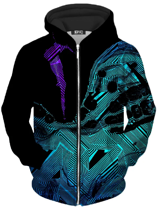 Primordial Flow Purple Unisex Zip-Up Hoodie